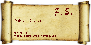 Pekár Sára névjegykártya