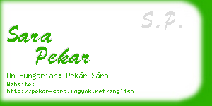 sara pekar business card
