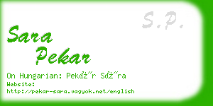 sara pekar business card